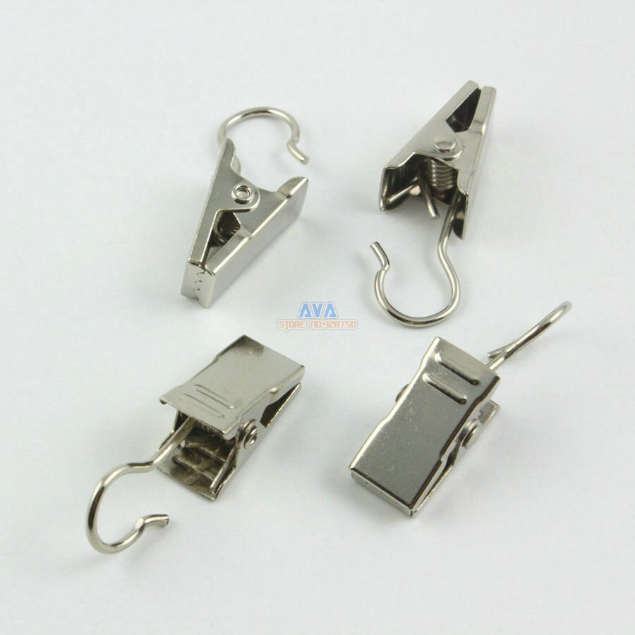 50 Stuks 32x9.5mm Zilveren Haak Clips voor Gordijn Gordijn