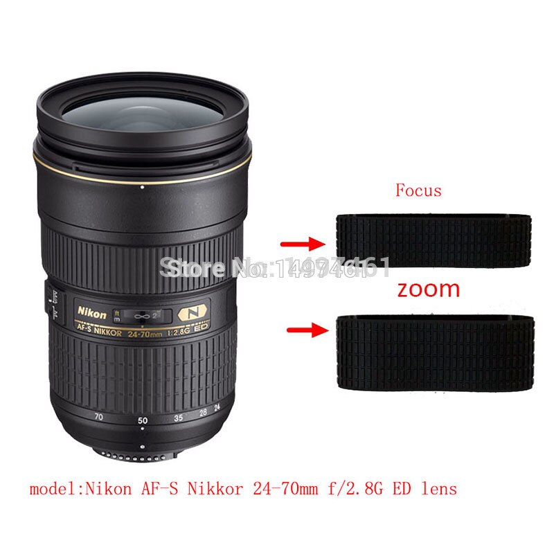 Zoom + Focus Grip Rubber Ring Reparatie Onderdelen Voor Nikon AF-S Nikkor 24-70 Mm F/2.8G ed Lens