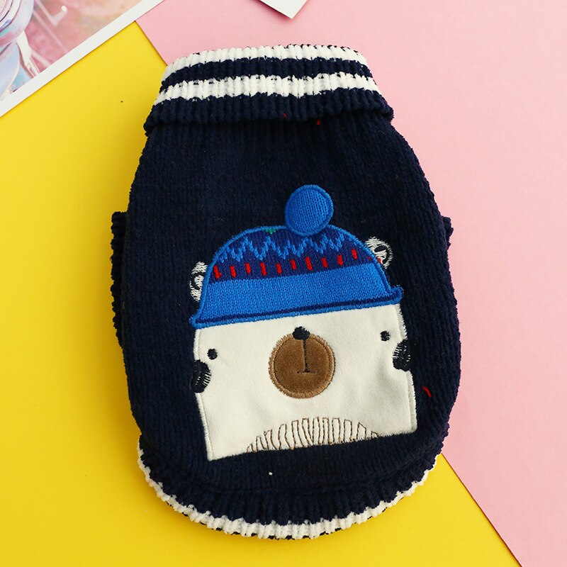 Vêtements de chien de noël bouledogue français chandail de chien de compagnie gros carlin vêtements pour animaux de compagnie pour les grands chiens moyens manteau hiver vêtements pour animaux de compagnie: Bleu / XL