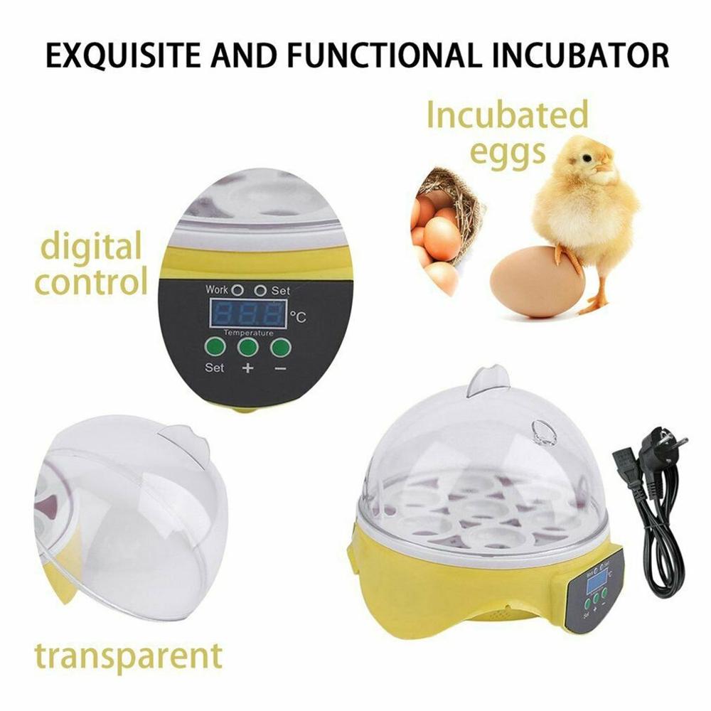 7 Egg Hatchers Farm Hatchery Incubator Brooder Machine Automatic Chicken Egg Incubator Bird Quail Brooder Temp Humidity Control