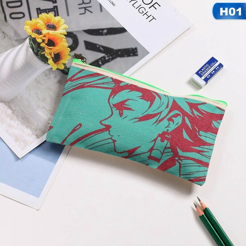Potlood Pouch Student Briefpapier Pencilcase Canvas Art Pen Wrap Case Opslag Schoolbenodigdheden Potlood Tas: 01