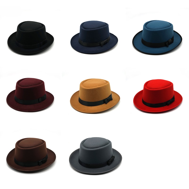 Vinter panama hat kvinder filt kasketter mandlige vintage trilby hat bred skygge fedora kasketter med bånd chapeau homme feutre