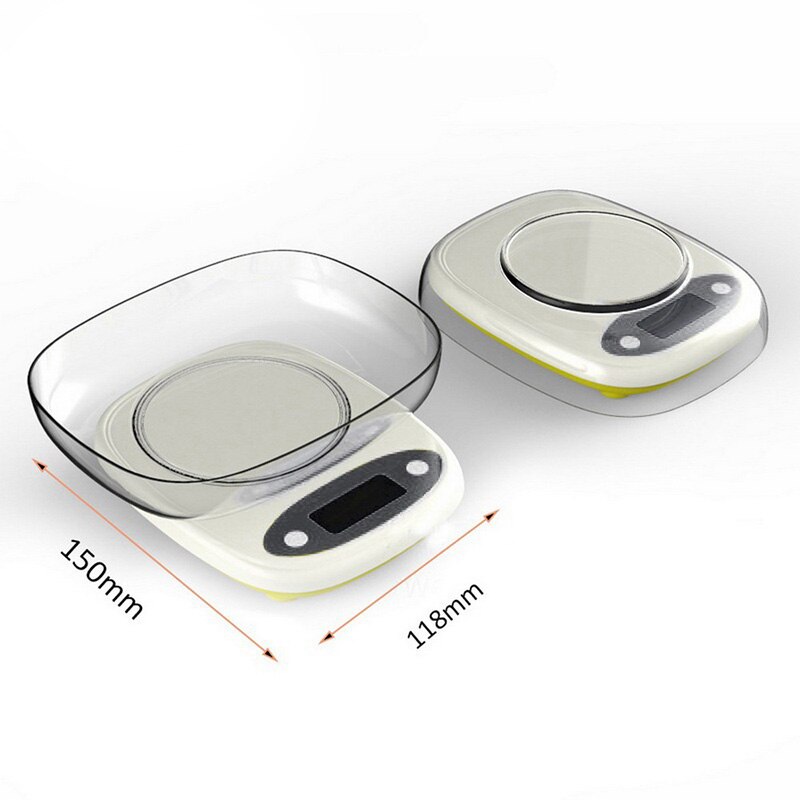 Balanza Digital Premium de 7kg/1g 3kg balanza electrónica LED retroiluminada pantalla Digital Balanza de alimentos 0,1g Oval: C2 3kg 0.1g