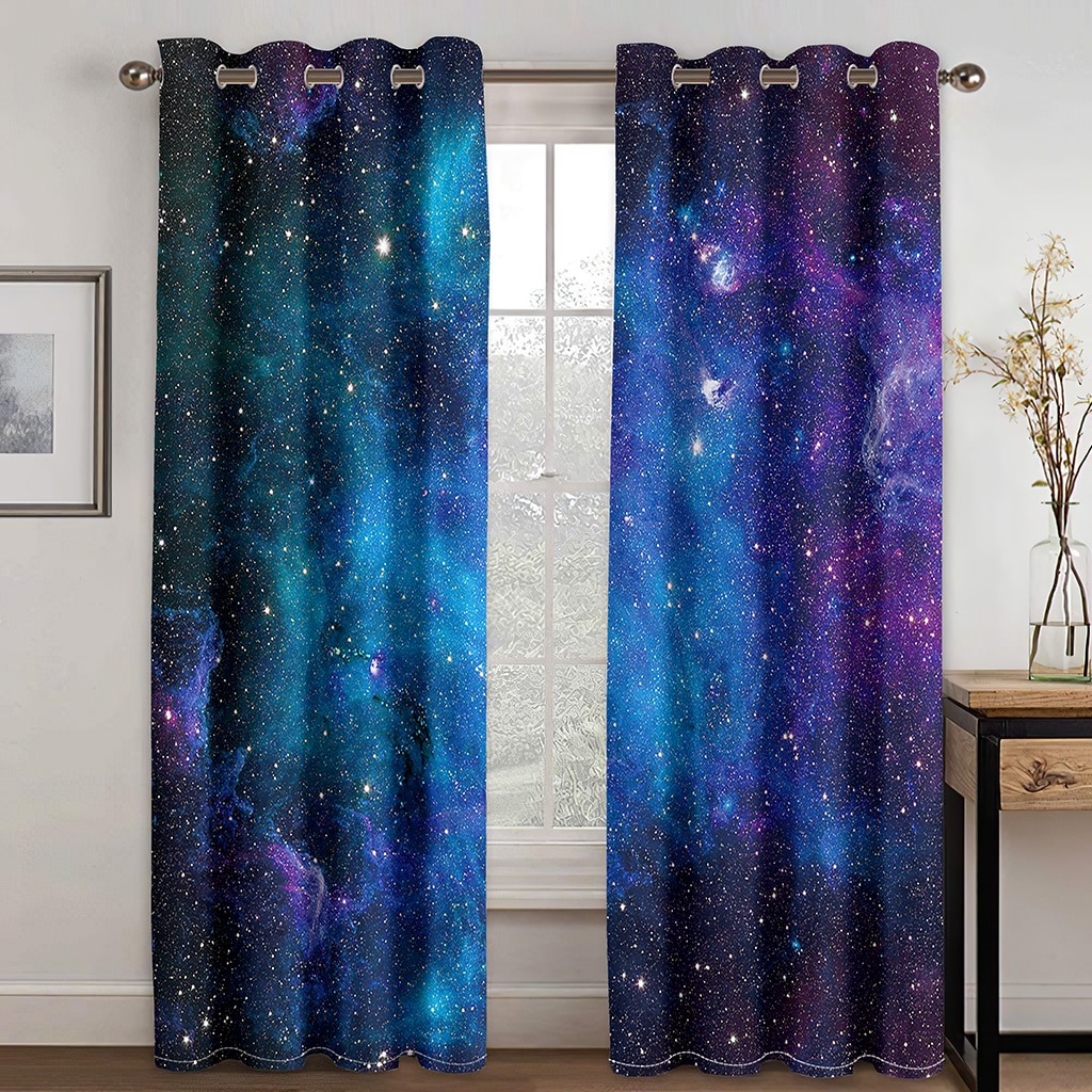 Home deep galaxy printing gardin er velegnet til stue, soveværelse gardin, boligindretningsgardin og voksengardin,