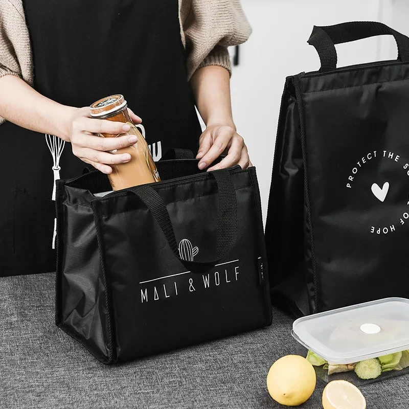 Isolierte Lunchtasche Ich bin kontrahierten Stil, langlebige Bento-Beutel, wärmeisolierte Lunchbox, Tragetasche, Kühltasche, Lunchbehälter