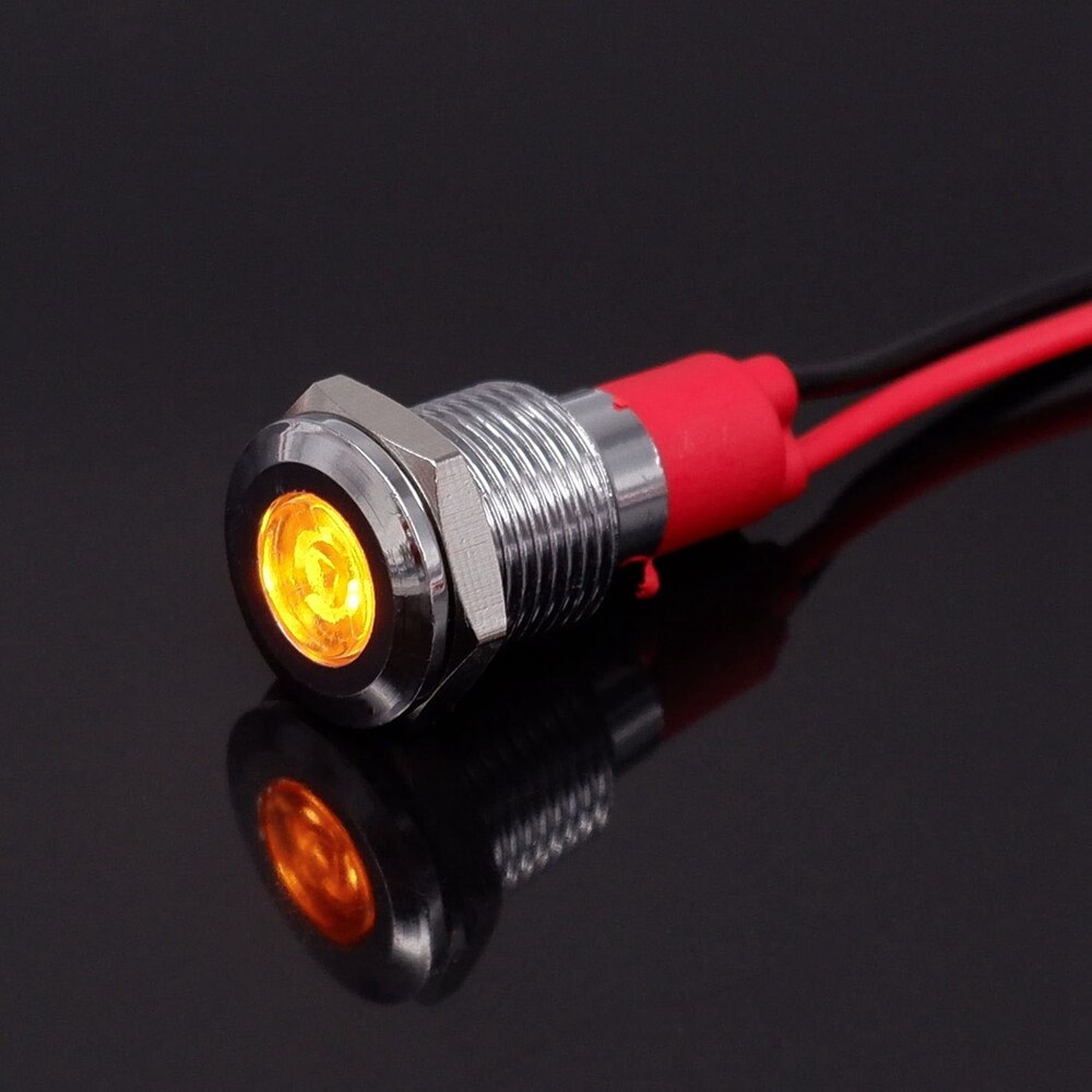1PC 10mm Indicator Light LED Metal Signal Lamp 3V 5V 6V 12V 24V 220V Red Yellow Blue Green White Highlight Dustproof: 3-6V / Orange