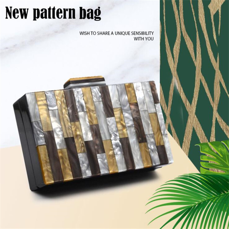 2022 damen-abendclutches, farbenfroh gestreifte hochzeitsbanketttaschen mit kette, party-schultertaschen  mn1639