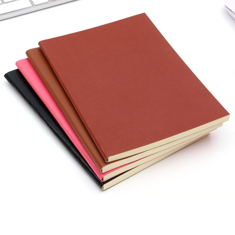 Colorful PU Leather Soft Cover A5 Travel Journals Writing Diary Subject Notebooks Lined Ruled 86 Sheets Students Office Supply