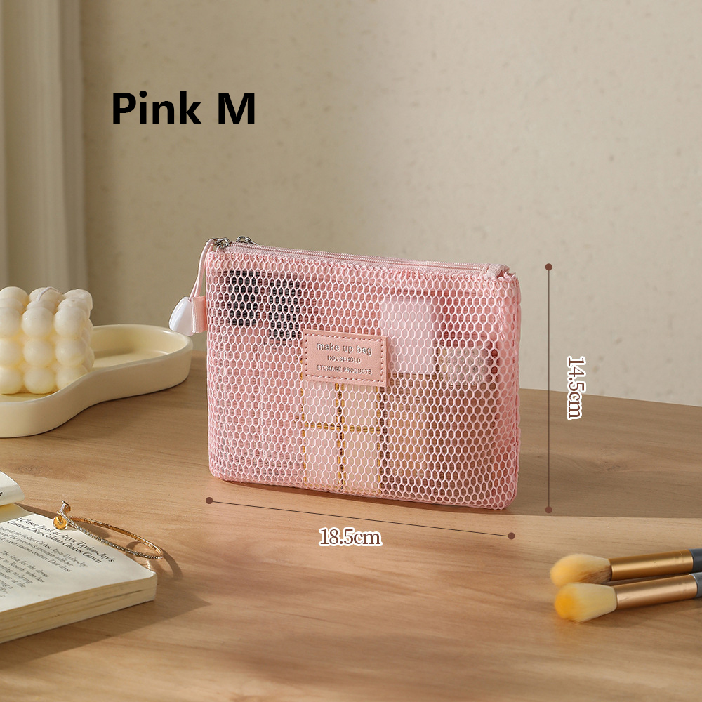 Mesh Clear Makeup Storage Small Bag Pillow Lipsticks Cosmetic Washbag Pouch Large Capacity Mini Women Organizer Bag Clutch Bag: green
