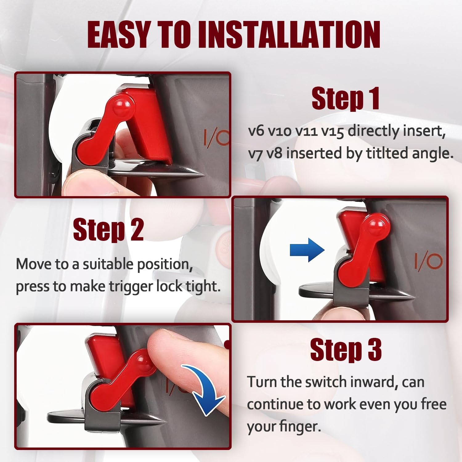 Trigger Lock For Dyson V15 V6 V8 V7 V10 V11 Vacuum Cleaner Power Button On/Off Control Clamp/Power Switch Attachments