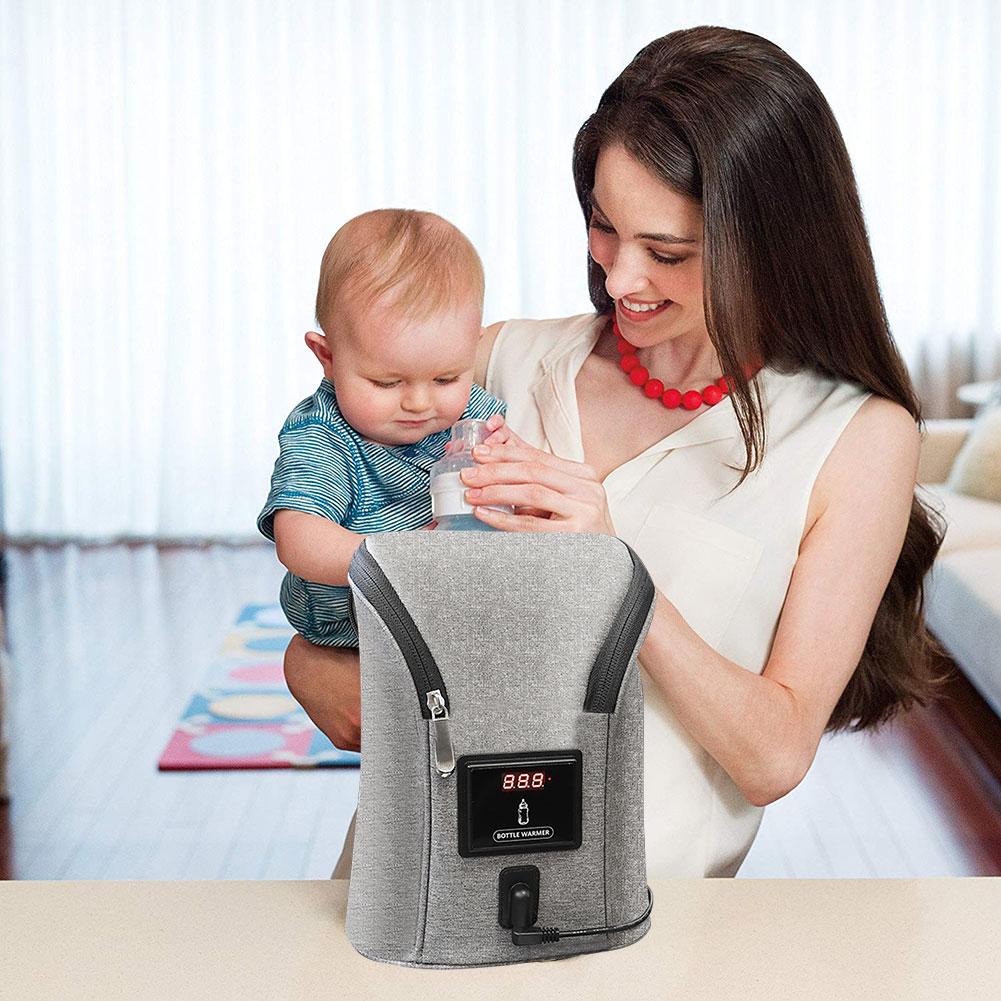 Carmounted Dubbele Fles Warme Draagbare Outdoor Thermostatische Constante Temperatuur Verwarming Multi-functionele Melk Fles Opbergtas