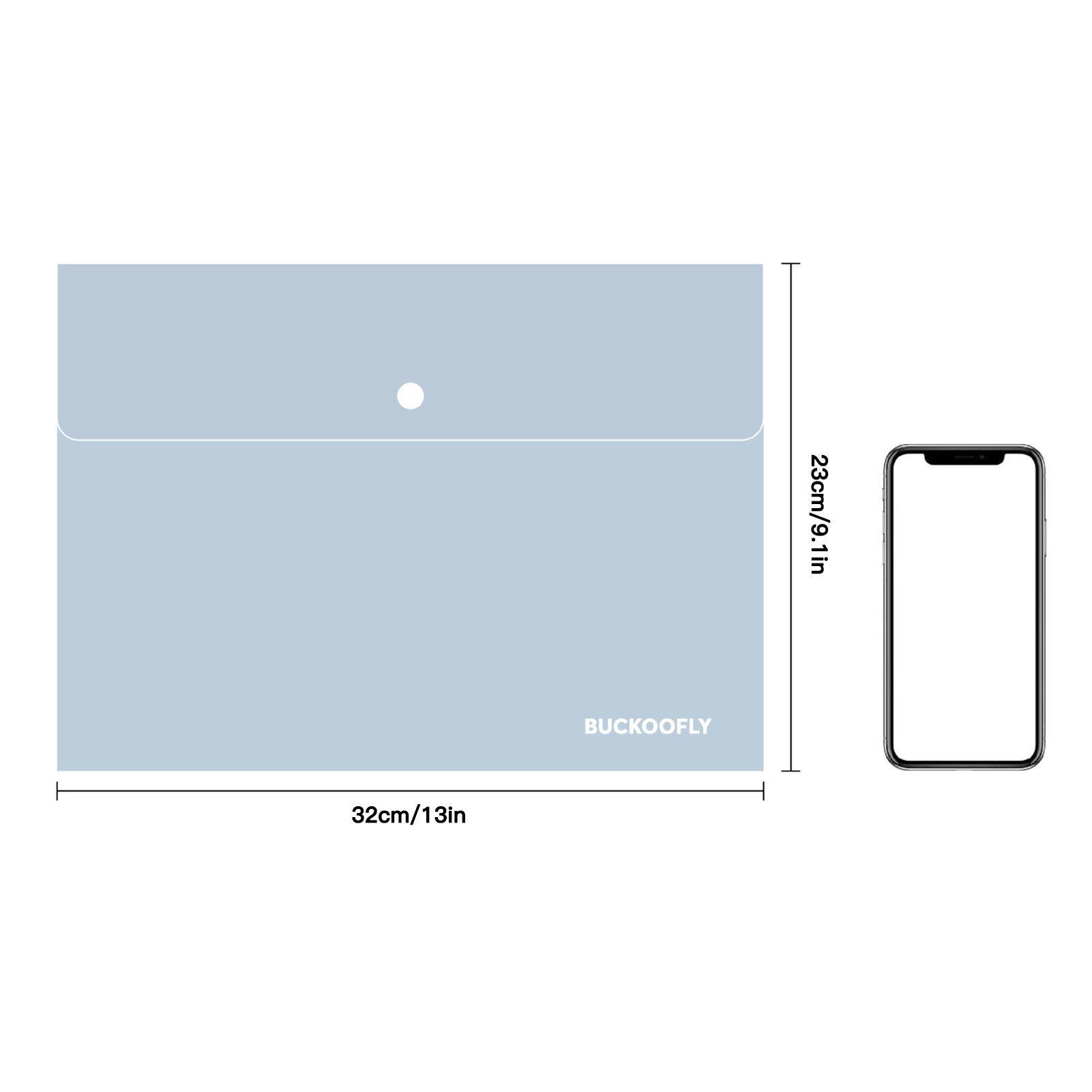 Expanding File Folder 1 Pocket Plastic Envelope File Organizer with Smap Button Closure Portable A4 Desktop Document Storage