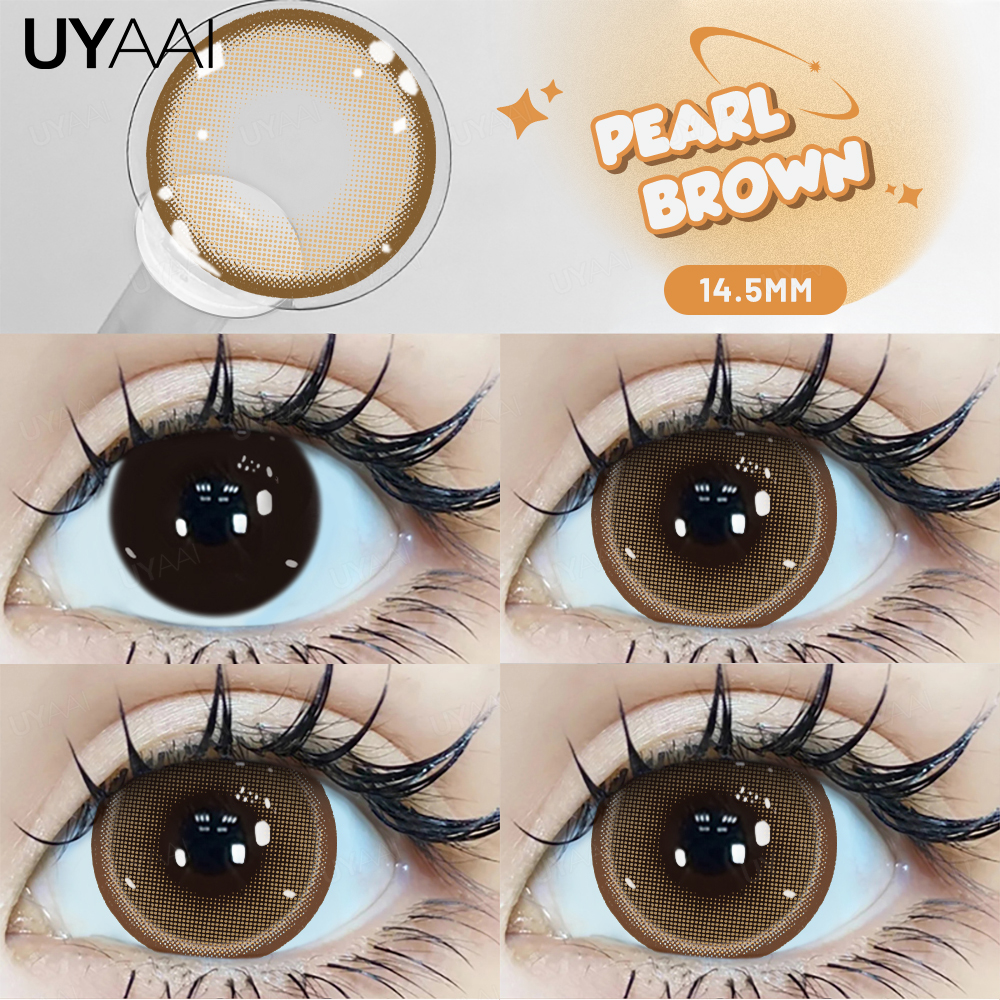 UYAAI lentilles noires de grand diamètre 15mm lentilles de 14.5mm lentilles de Contact colorées pour les yeux lentilles pour grands yeux lentilles d'aspect naturel: Foncé Bown