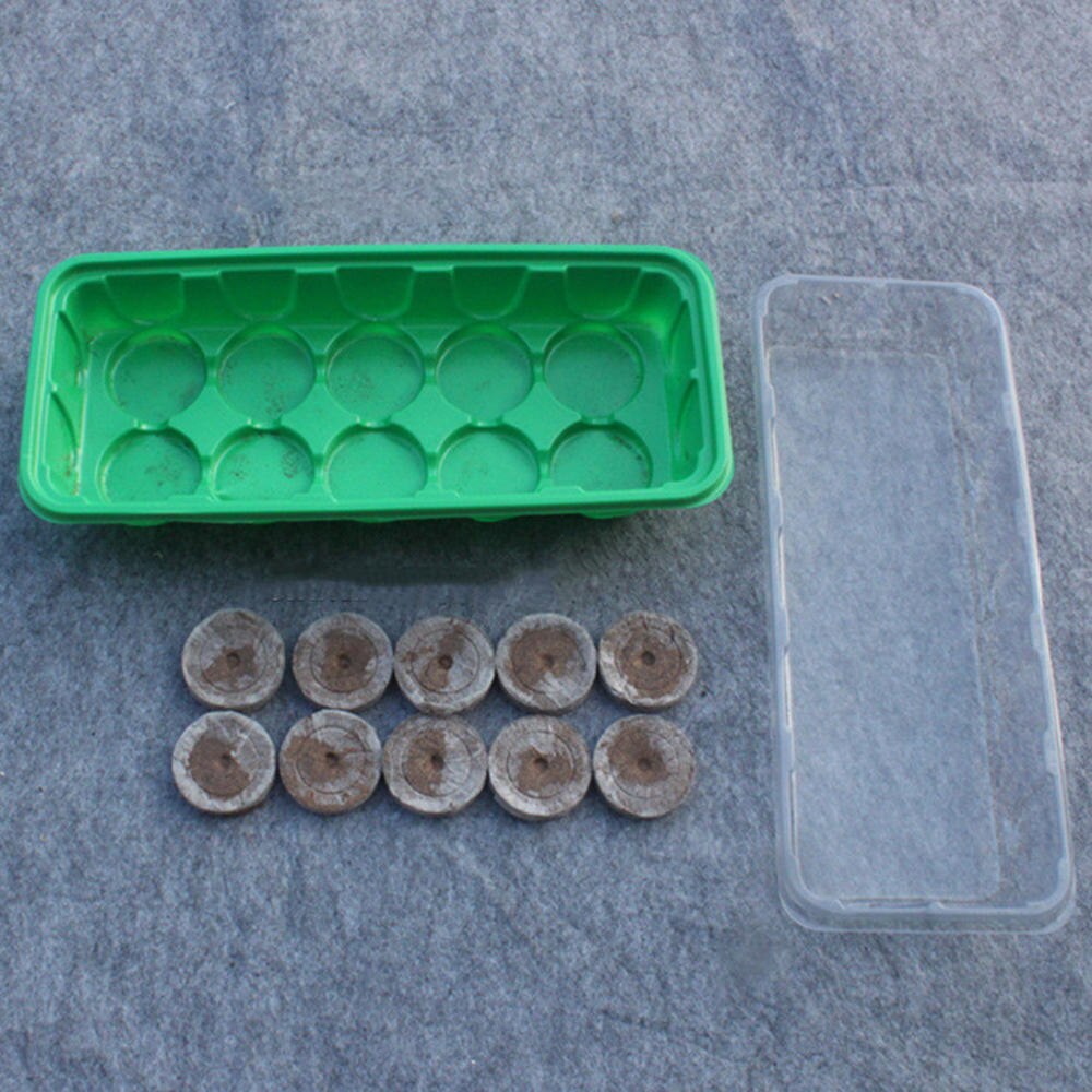 10 Plastic Nursery Pots Planting Seed Tray Kit Plant Germination Box with Dome and Base Garden Grow Box Gardening Supplies