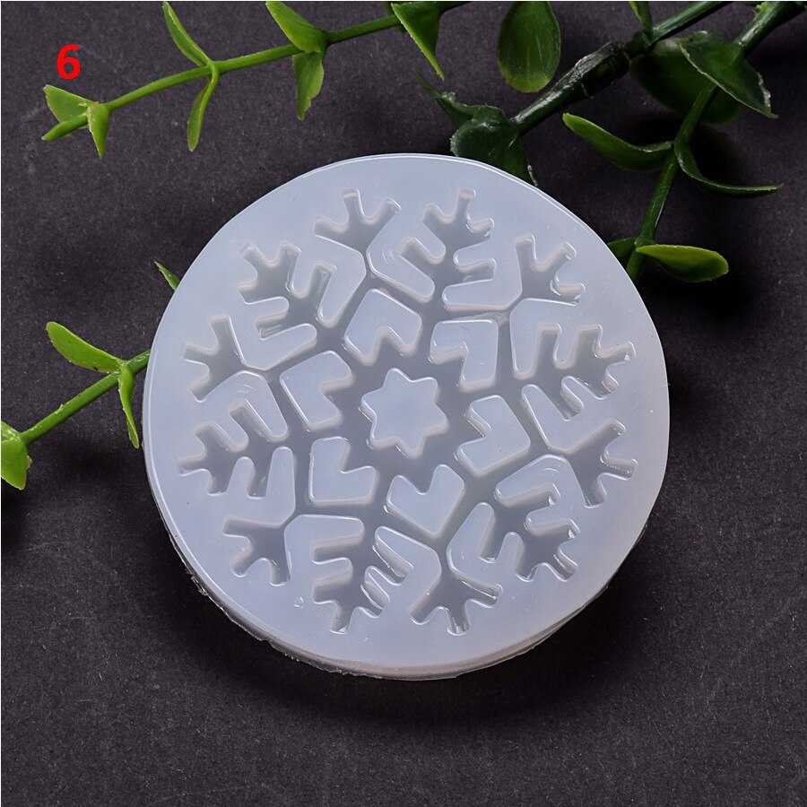 Large Snowflake Flexible Silicone Mold Christmas Cabochon Mold Resin Decoden Piece DIY Christmas Ornament Making Resin Necklace: 06