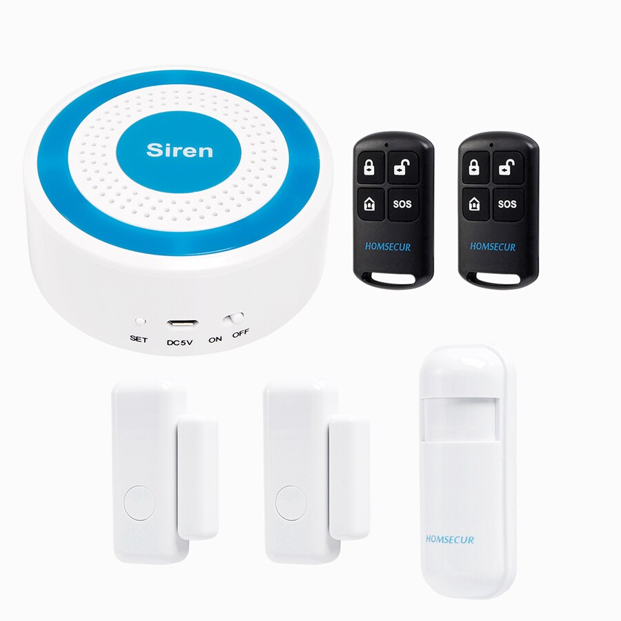 HOMSECUR 433 MHz Drahtlose DIY allein Alarm Sirene H6-2 125dB Multi-funktion Heimat Sicherheit Alarm Systeme Bausatz: einstellen1