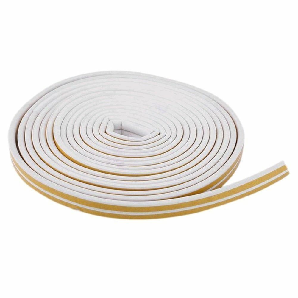 5M Droogte Excluder Zelfklevende Deur Raam Afdichting Strip Geluidsisolatie Botsingen Roll Foam Strips Sticker: WHITE