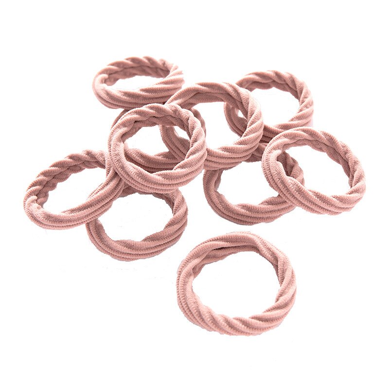 Et sæt  of 10 stk koreansk simpelt sømløst hår slips kvinders lille friske bundet hestehale reb hovedbeklædning mori pige elastik
