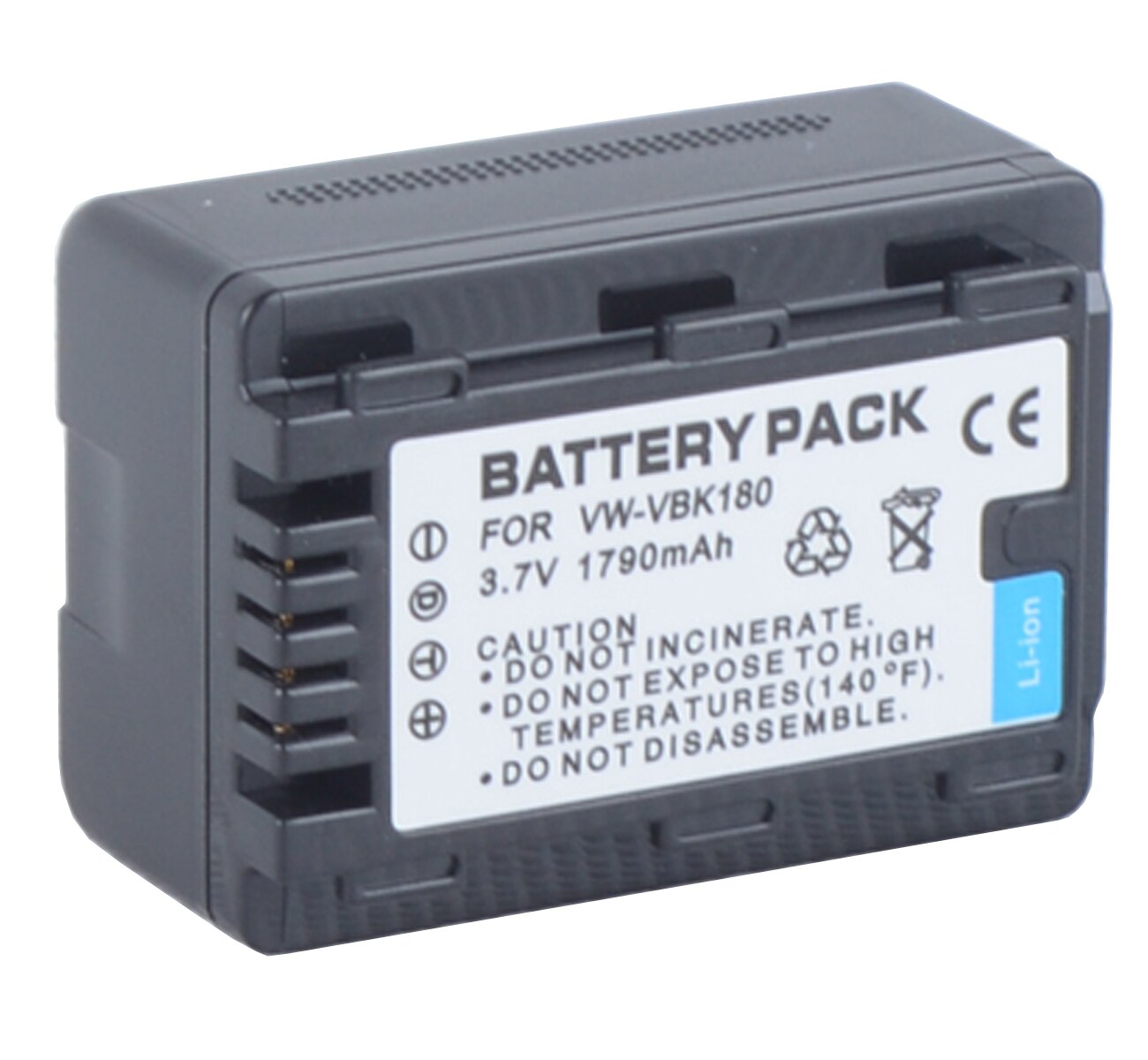 Bateria para panasonic HDC-SD40, HDC-SD60, HDC-SD80, HDC-SD90, HDC-SD99, HDC-SDX1, HDC-SDX1H, HDC-SDX1P,, filmadora hd completa: 1x VW-VBK180 Battery