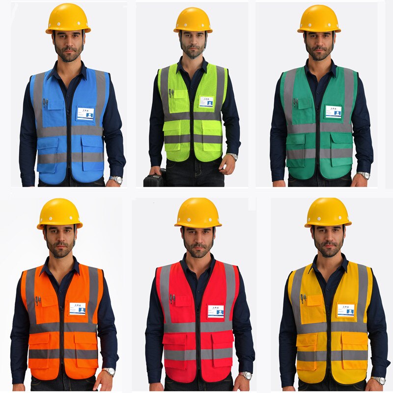Reflective Vest Mesh Breathable Construction Safety Protective Clothing Road Traffic Warning Fluorescent Vest