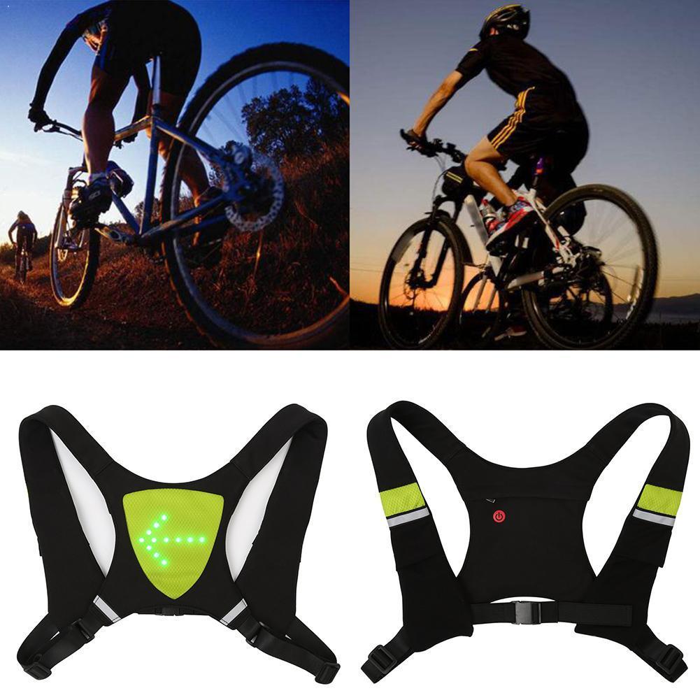 Cycling Bicycle Vest LED Wireless Safety Turn Signal For Bicycle Light Warning Riding Night Vest Guiding Backpack Light C0F0