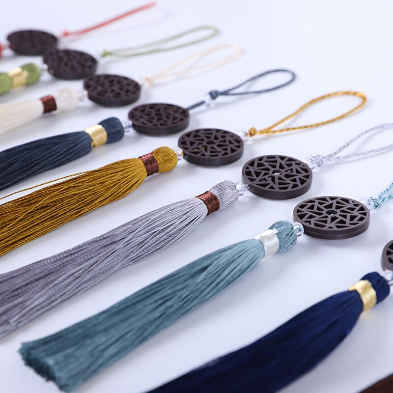 Accesorios de cortina de alta gama, borlas de imitación de madera con etiqueta pequeña hechas a mano, borlas de cortina chinas, orejas colgantes