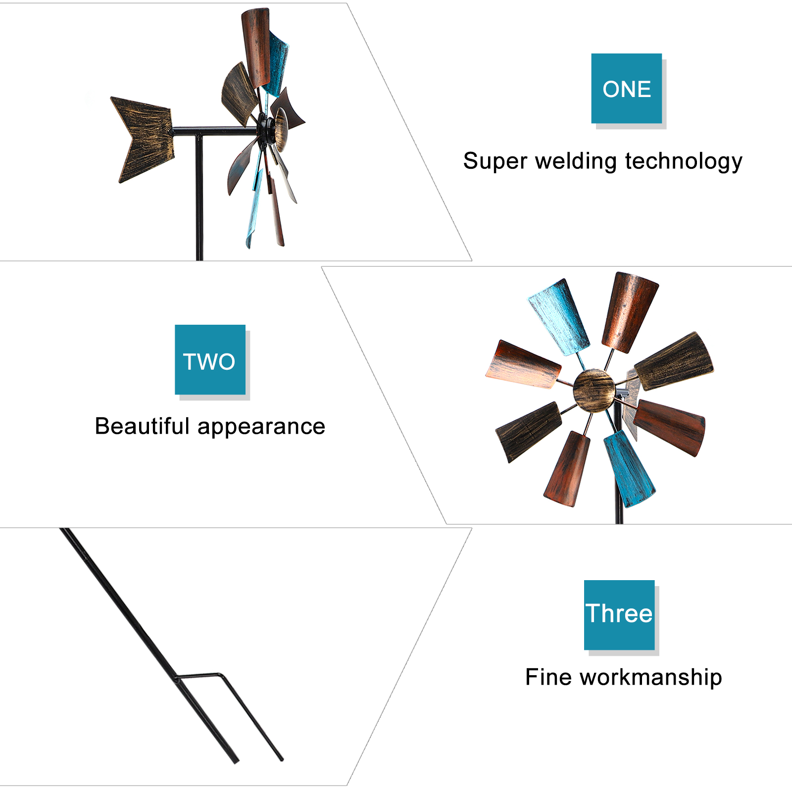 1 Pc Park Unique Iron Garden Windmill Yard Windmill for Decor Garden