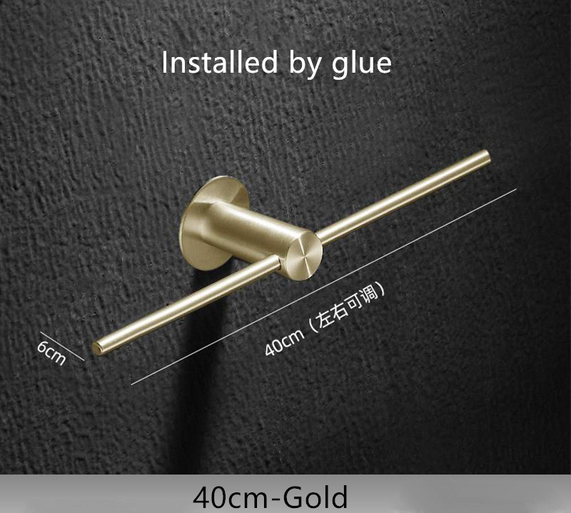 Schwarzer Handtuchhalter aus Edelstahl für Badezimmer, Handtuchhalter, wasserdichter Handtuchhalter, SS Gold, Regalzubehör: Schwarz