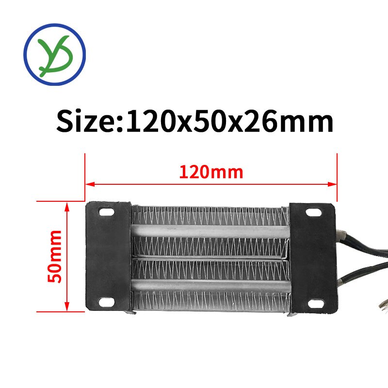 200W 12V Ac/Dc Verwarmingselement Geïsoleerde-Thermos Ptc Keramische Air Heater Incubator Kachel Elektrische Kachel 120*50Mm