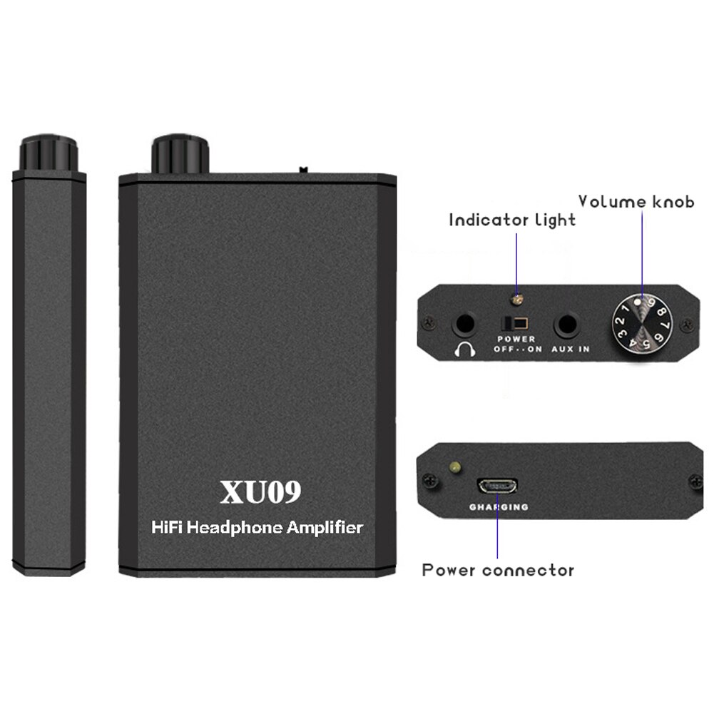 Compact Headphone Amplifier Portable Sound Improver Subwoofer Noiseless Earphone Amplifier