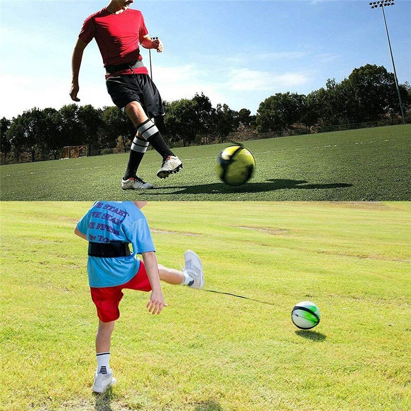 Football Training Belt Assisted Kicking Trainer Child Adult Ball Rebound