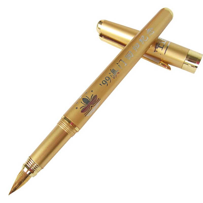 thumbnail image 2 of Wing Sung 626 Celluloid Fountain Pen – Fine Stainless Steel Nib 0.5mm, Gold Trim, New 2 of 6