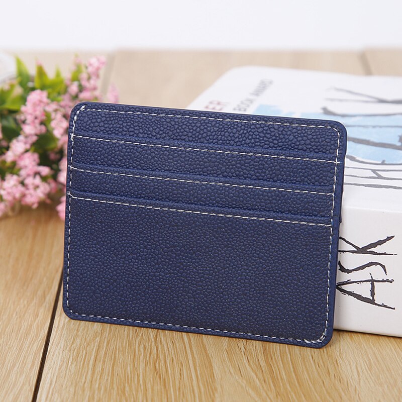 1pc Card Holder Slim Bank Credit Card ID Cards Coin Pouch Case Bag Wallet Organizer Women Men Thin Business Card Wallet: Dark Blue