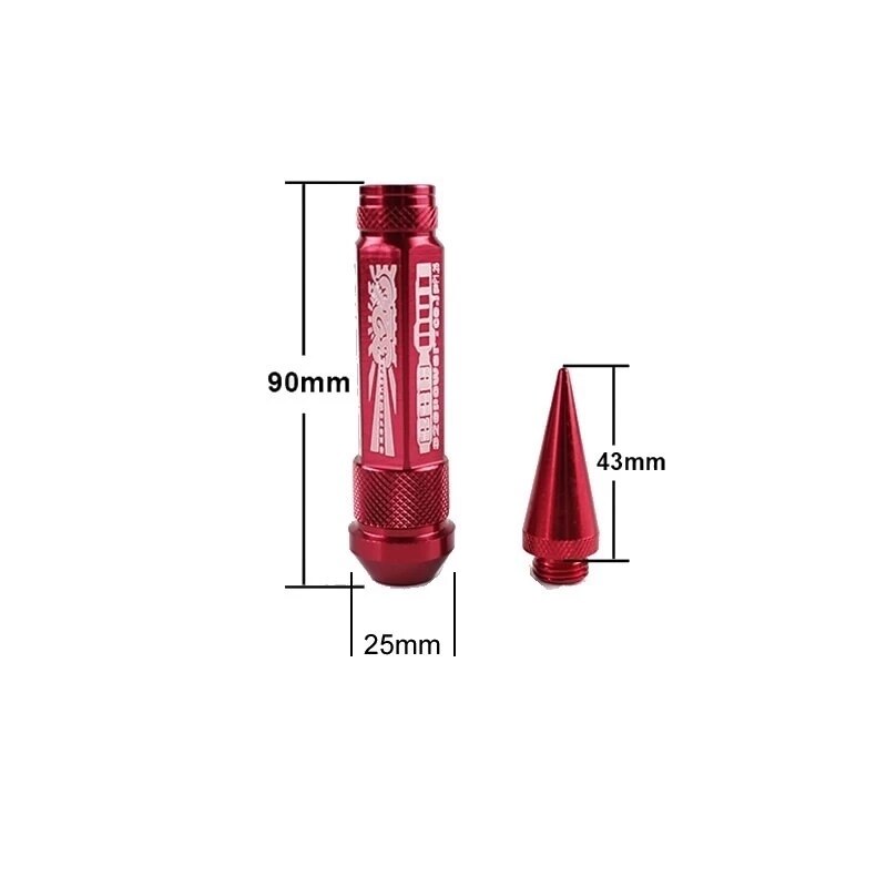 326 POWER 20Pcs M12x 1,5 Stachel Aluminium 130MM Erweitert Tuner Räder Felgen Radmuttern Racing