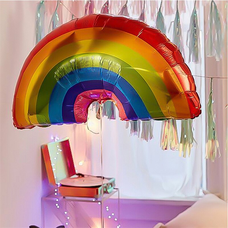 60x90cm Regenbogen Luftballons Bunte SchöNe Karikatur Regenbogen Folie Ballons für freundlicher Geburtstag Sommer Party Dekorationen Lieferungen