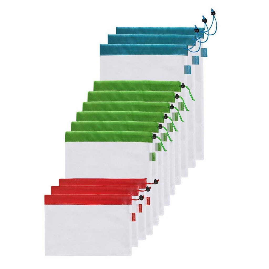 Reusable Mesh Produce Bags,Washable Eco Friendly Bags Fruit and Veg Bags Eco Friendly Bags Fruit and Veg Bags Multicolor