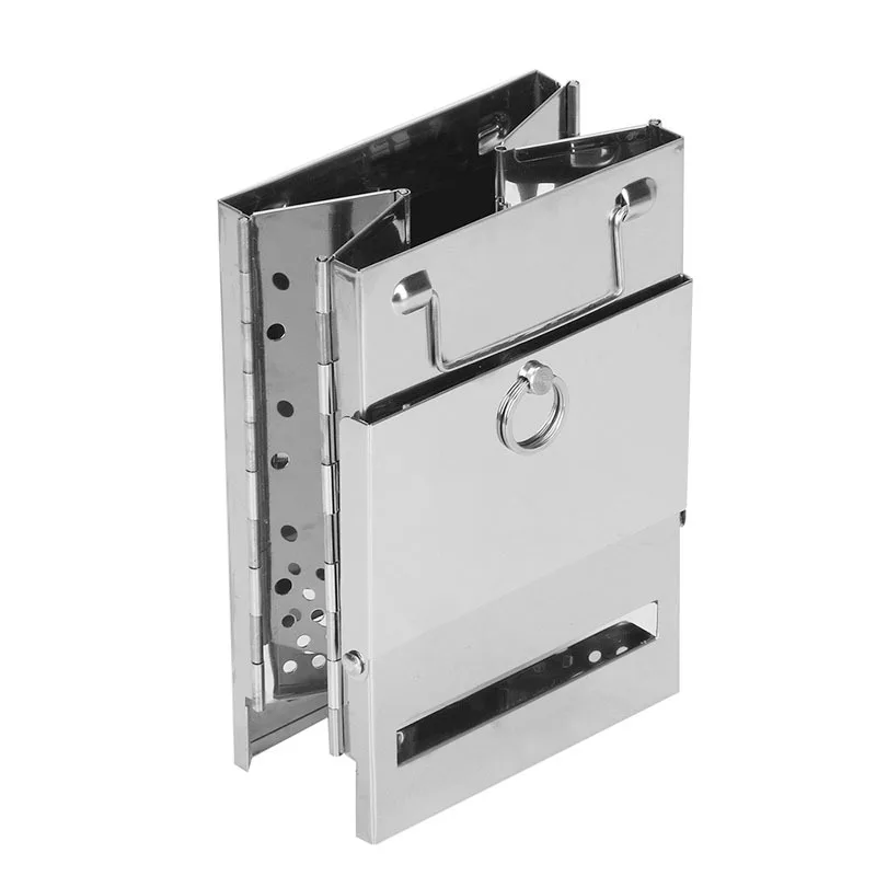 Firkantet brændeovn udendørs overlevelsesgrill minigrill grill udendørs campinggrill brænde sammenklappelig grill picnicovn