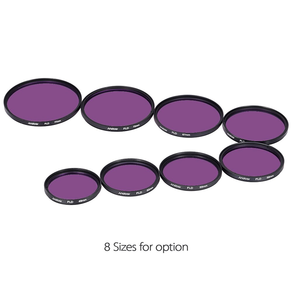 Andoer 52mm Objektiv-filter Kit UV + CPL + FLD + ND (ND2 ND4 ND8) mit Tragen beutel/Objektivdeckel/Kappe Halter/Tulip & Gummi Lichtblenden/Tuch
