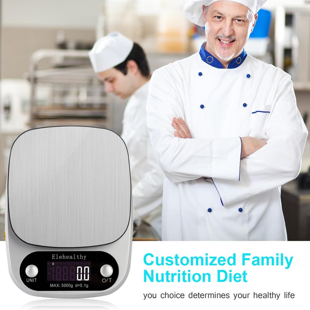 Balanza de cocina electrónica USB de precisión de acero inoxidable, balanza para alimentos, 0,1/1 gramos, herramientas de cocina y hogar