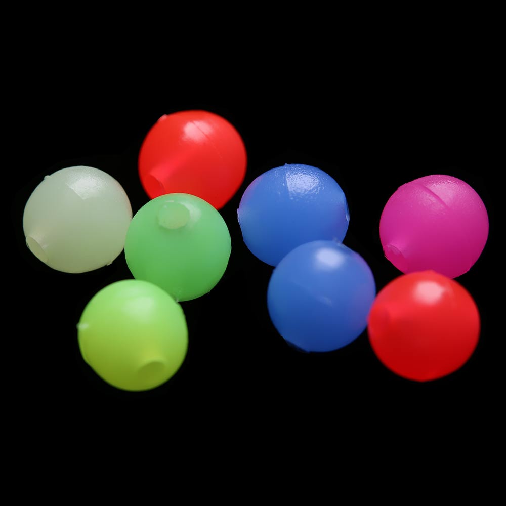 100PCS Mixed Color Round Fishing Cross Beads Double Pearl Floats Ball PE Plastic Stoppers Carp Fishing Tackle Acces