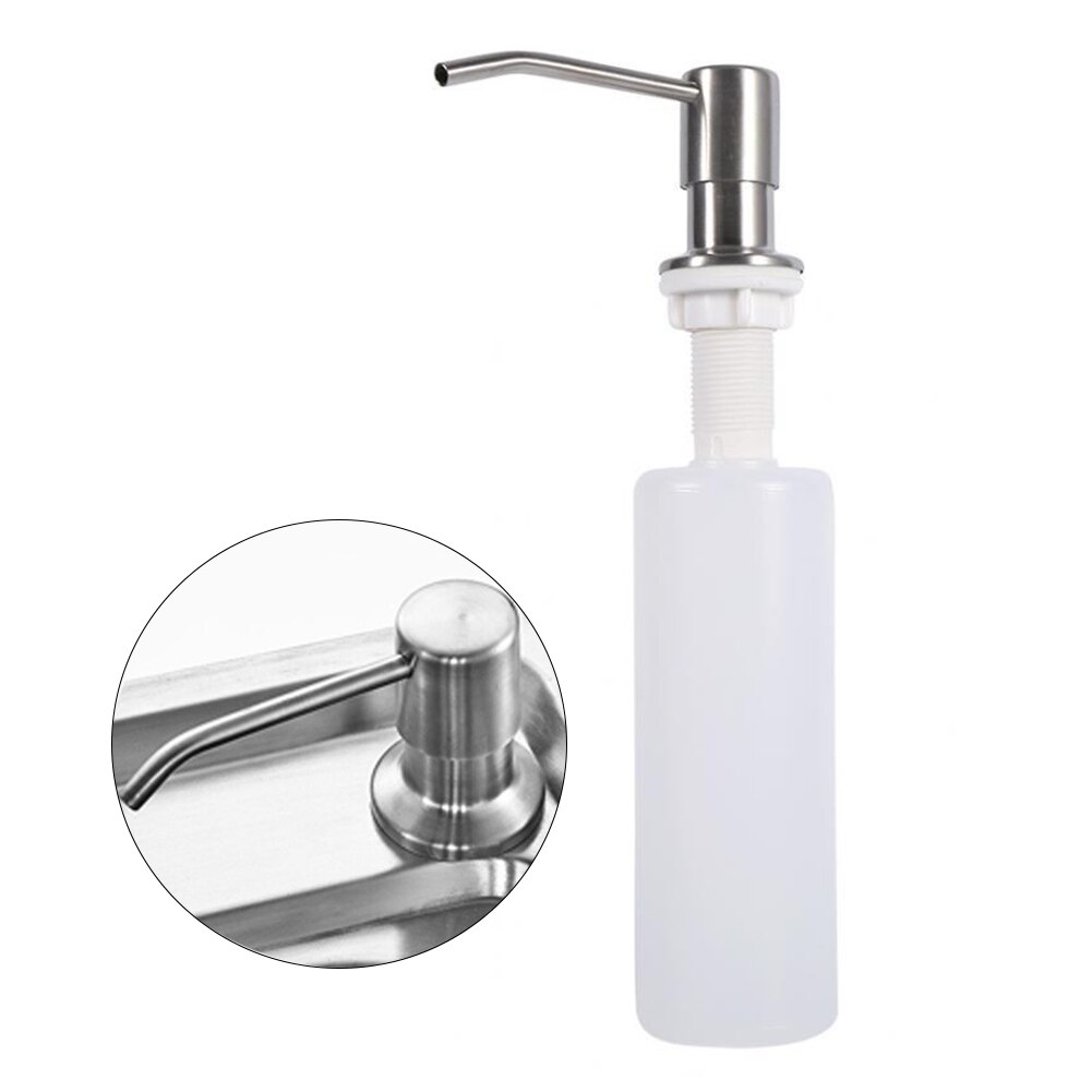 Aanrecht Met Fles Wasmiddel Rvs Zeepdispenser Hand Wassen Vloeibare Lotion Pomp Installeren Refill Commerciële