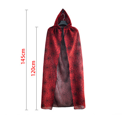 Halloween men women cosplay costume Spider Web Cloak Adult Costumes Death Vampire Sorcerer party halloween costumes for women: Red