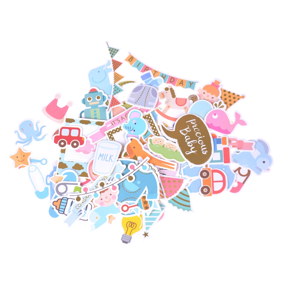 73pcs cute colorful Hello Baby Die Cuts Stickers for Scrapbooking Happy Planner/Card Making/Journaling Project