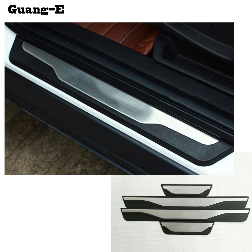 Bil plast & rostfritt stål pedal dörrlist scuff plate ram yttre tröskel 4 st för ford kuga escape