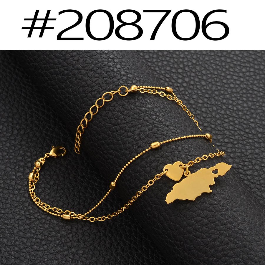Anniyo (ét stykke ) 25cm+5cm extender kæde / jamaica kort anklet til kvinder piger guldfarve jamaicanske smykker fodkæder  #209106
