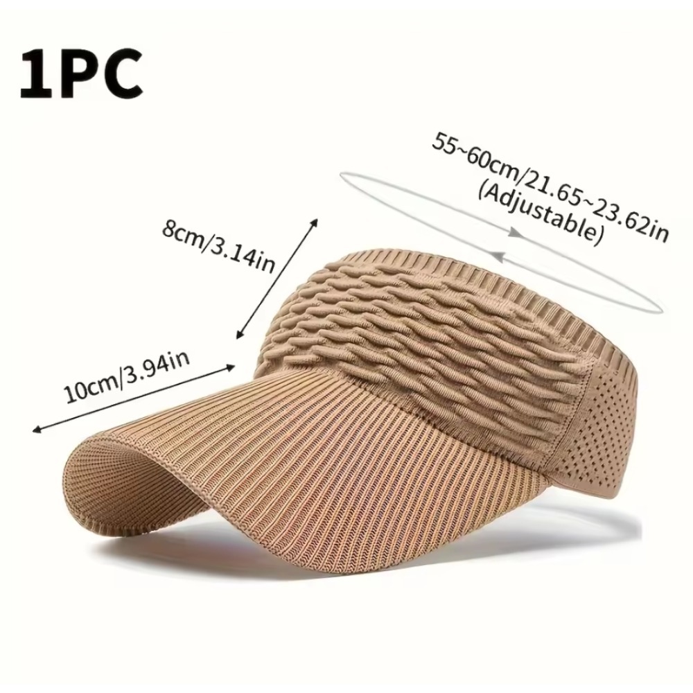1pc Women Anti-UV Sun Hats Breathable Adjustable Empty Top Visor Caps for Tennis Golf Running Travel Beach Sport Outdoor Hat