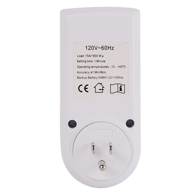 Household EU US Plug Timer Switch 110V 230V Programmable Kitchen Timer Outlet with Alternative 12 /24 Hour System