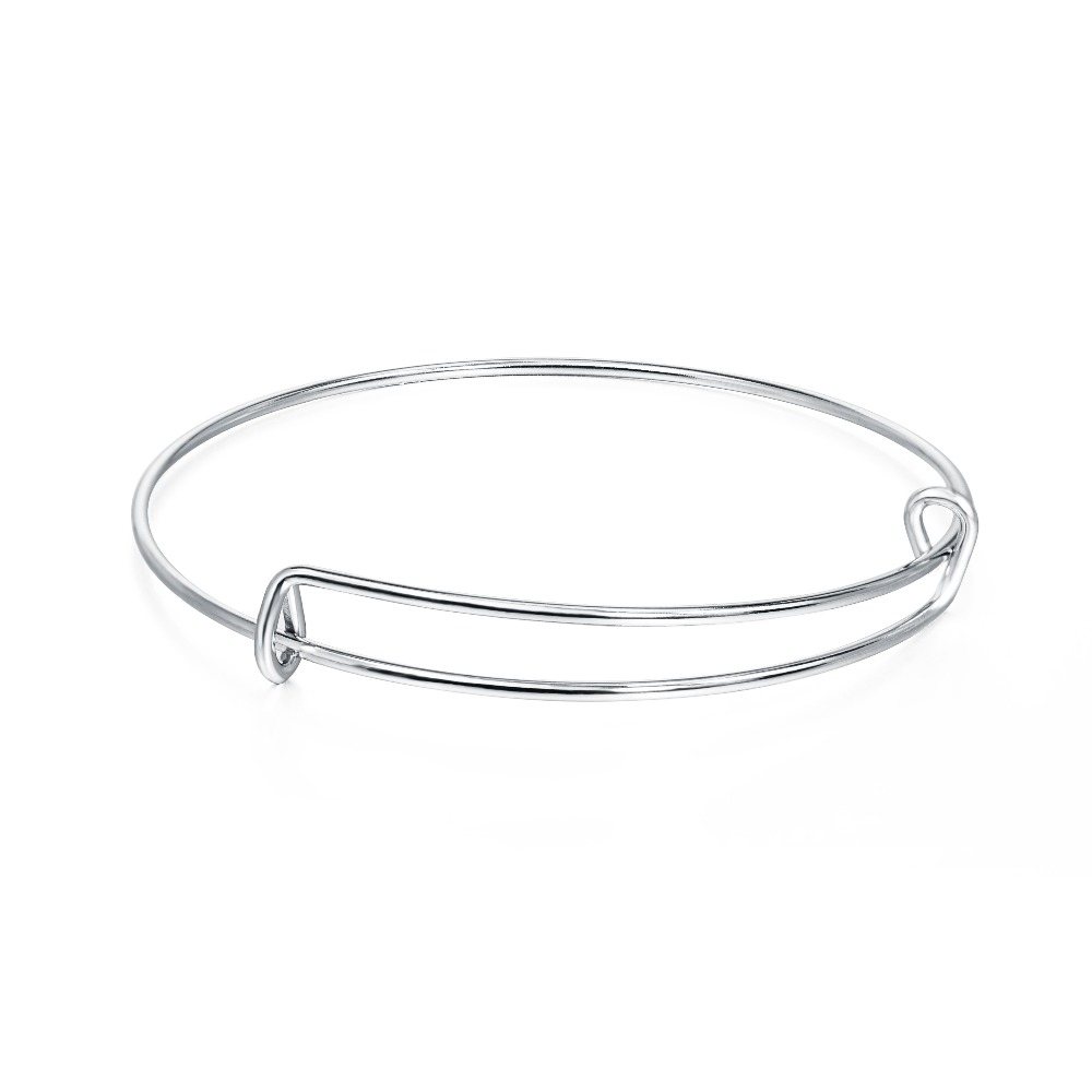 5pcs Multi Size Copper Gold Rhodium Plated Wire Charm Expandable Blank Bracelet Bangles For Women DIY Love Bangle