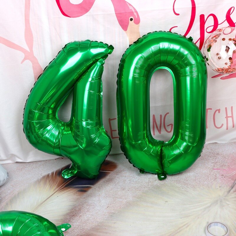 32inch Green Number Balloons Inflatable Foil Ballon Children Birthday Decoration Baloon Anniversary Party Supplies