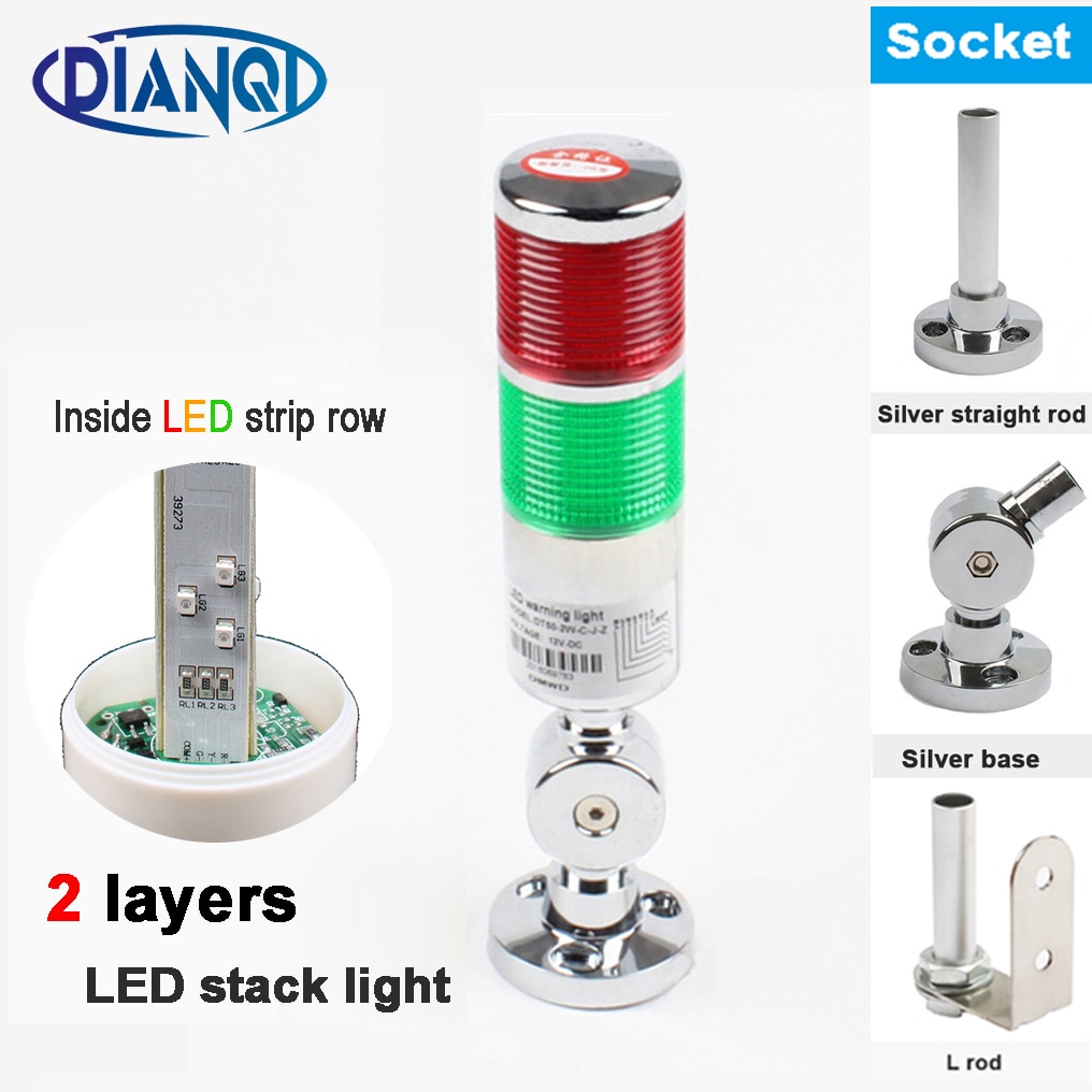 12V 24V 110V 220V di Sicurezza Stack Lampada Rosso Verde Del Nastro Flash Industriale Torre del Segnale di Luce LTA indicatore di Sempre la luce 2 strati